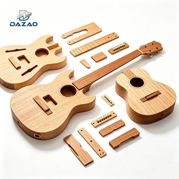 Precision CNC Machined Wooden Instrument Parts Guitar Components