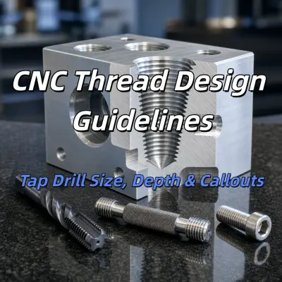 CNC Thread Design Guidelines: Tap Drill Size, Depth & Callouts