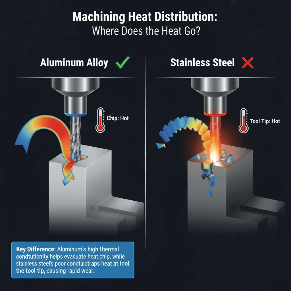 stainless steel vs aluminum thermal conductivity machining