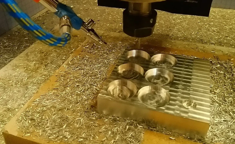 Dry machining process of a Brass C360 parts using high-pressure air blast to prevent coolant staining Dry machining process of a Brass C360 parts using high-pressure air blast to prevent coolant staining