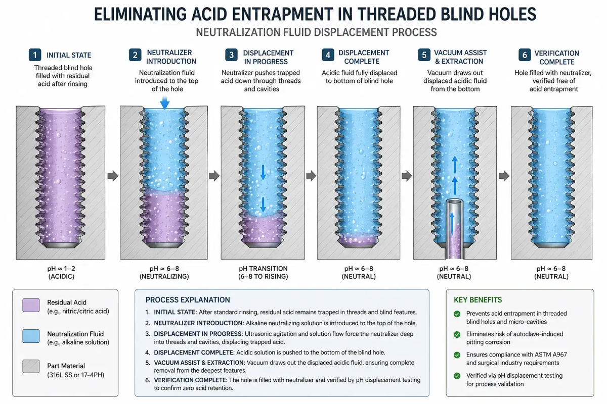 Engineering diagram of passivation acid removal for surgical instrument manufacturing Engineering diagram of passivation acid removal for surgical instrument manufacturing