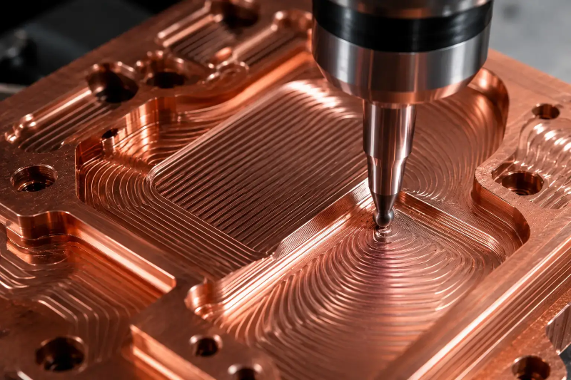 High precision 5-axis CNC milling process for custom copper heat sinks High precision 5-axis CNC milling process for custom copper heat sinks