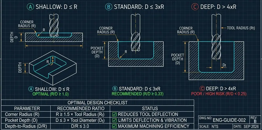 DFM engineering blueprint rules for minimum internal corner radius CNC machining DFM engineering blueprint rules for minimum internal corner radius CNC machining