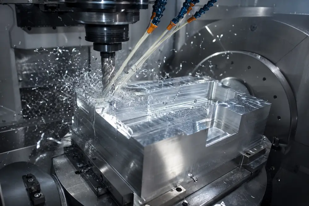 CNC machined aerospace lightweight parts in production using 7075-T651 aluminum alloy at Dazao facility CNC machined aerospace lightweight parts in production using 7075-T651 aluminum alloy at Dazao facility