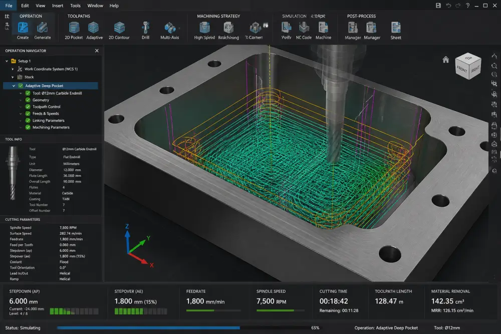 High efficiency dynamic trochoidal toolpath visualization for deep pocket CNC milling corners with constant engagement High efficiency dynamic trochoidal toolpath visualization for deep pocket CNC milling corners with constant engagement
